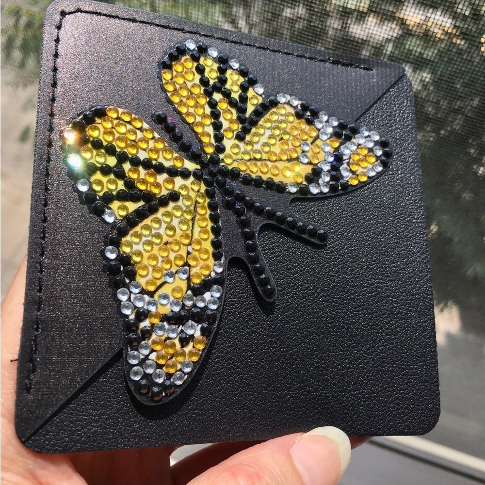 Diamond Art Butterfly Corner Bookmark, Colorful, Sparkly (YELLOW/BLACK) - Picture 6 of 17